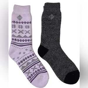 New Columbia Women's Midweight Fair Isle Thermal 2-Pack Shoe Size 4-10 Winter